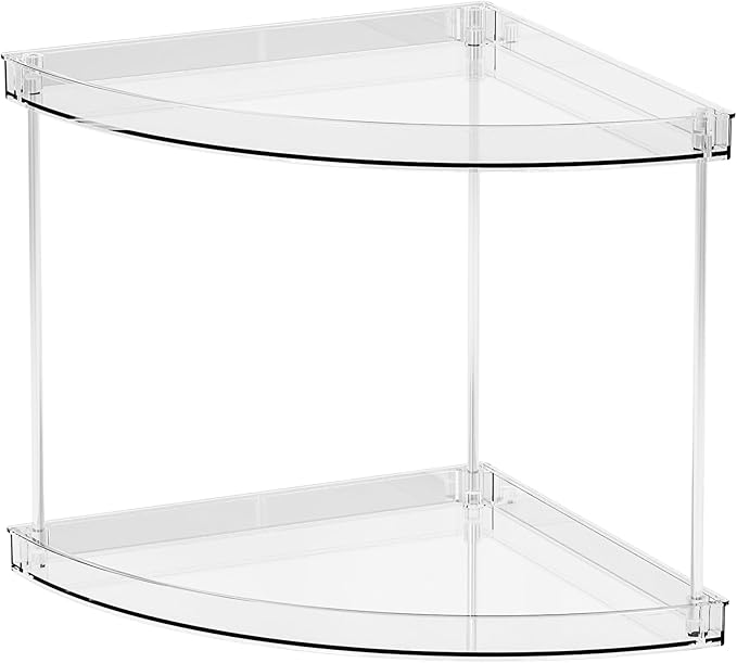 Yieach Clear Corner Bathroom Counter Organizer,2Tier Tiered Countertop Corner Shelf for Perfume,Beauty Products,Makeup Organi