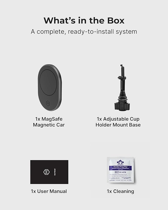 Magsafe Magnetic Phone Car Mount - Magnetic Cell Phone Holder for Car - Perfect for Magsafe Compatible Device iPhone 12-17 & iPhone Air - Gift Accessories for Car - for Cup Holder