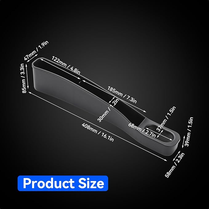 Car Side Seat Gap Filler Organizer Compatible with Tesla Model Y, Fit Tesla Model 3 (My/3) 2019-2026 Car Gap Seat Filler 2 Pack