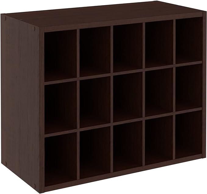 ClosetMaid 15 Cube Stackable Storage Organizer for Shoes, Bags, Crafts, Hobbies with Wood Shelves, for Closet, Entryway or Mu