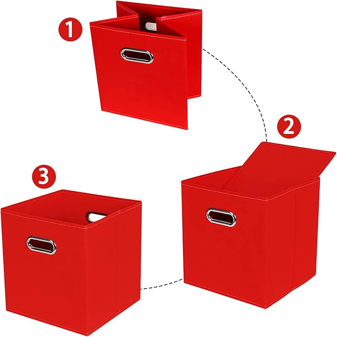 STOREONE Fabric Storage Bins Cubes Baskets Containers-(11X11X11) with Dual Handles for Shelf Closet, Nursery Home ， Bedroom O