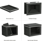 Homsorout Cube Storage Bins with Lids, Clear Window Storage Baskets for Organizing, Fabric Organizer Bins with Handle, Cloth 