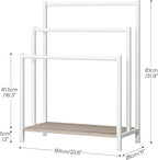 HOOBRO Free Standing Towel Rack, 3 Tier Blanket Rack, Blanket Holder for Bathroom, 23.6" L x 11" W x 31.9" H, Industrial Meta
