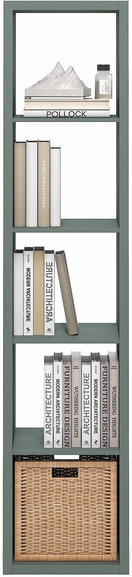 Furinno Cubicle Book Shelf, Vertical 5-Cube Bookshelf, Extra Thick Horizontally & Vertically Reversible Bookcase with Open Ba