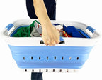 SAMMART 42L (11 gallon) Collapsible Plastic Laundry Basket - Foldable Pop Up Storage Container/Organizer - Space Saving Hampe