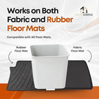 Car Trash Can Waterproof Vehicle Garbage Bin, Leakproof Anti Slip Floor Mat Clip Trash Bag Holder for Car, Truck, SUV, Van Portable Auto Trash Container with Stability Clips (White, Small)