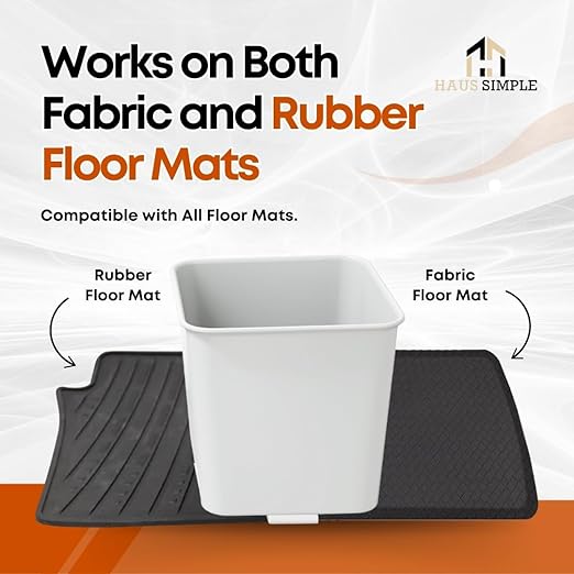 Car Trash Can Waterproof Vehicle Garbage Bin, Leakproof Anti Slip Floor Mat Clip Trash Bag Holder for Car, Truck, SUV, Van Portable Auto Trash Container with Stability Clips (White, Small)