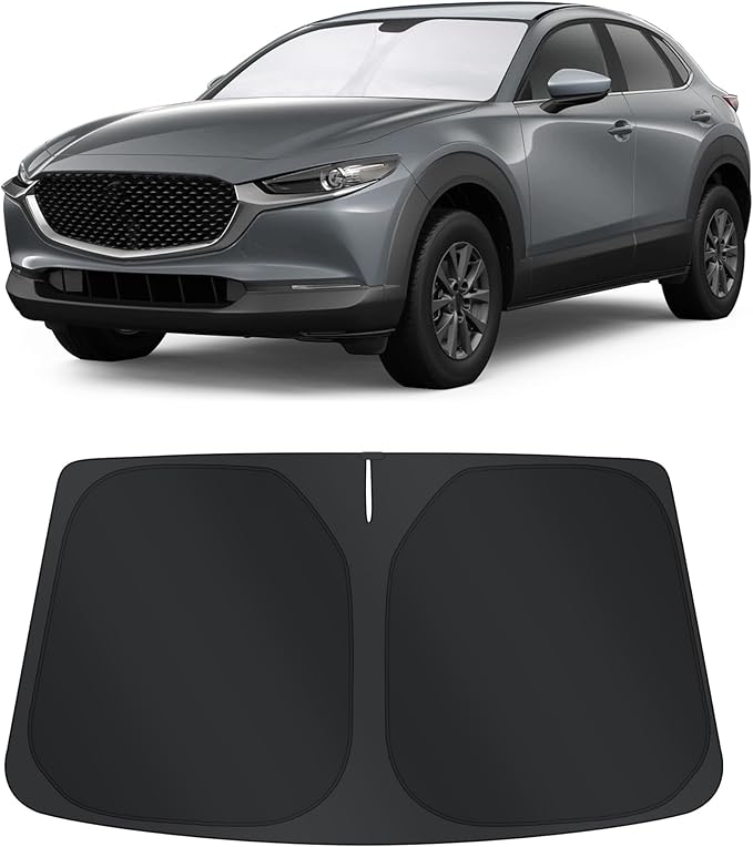 TINGLU Sun Shade for Mazda CX30 CX-30 2019-2024 2025 2026 Accessories Windshield Sun Shade Window Shade UV Rays Protection Sun Visor Cover with Steering Wheel Sunshade Storage Bag