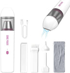 SonicPower Portable Cordless Car Vacuum, 15000Pa High Suction Handheld Vacuum Cleaner, 2-in-1 Vacuum & Blower, with 4 Attachm