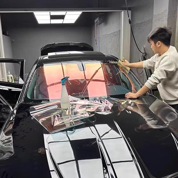 VLT 78% Sunset Orange Red Window Tint for Cars - Chameleon Auto Tints for Windshield, Ceramic Window Tint, Blue Change to Red Window Film for Automotive 39.37" x 118.11"