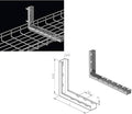 Kable Kontrol L Type Bracket – 6” Width - Wire Mesh Tray Cable Management Rack Cords Organizer Cable Basket, Zinc Plated Stee