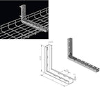 Kable Kontrol L Type Bracket – 6” Width - Wire Mesh Tray Cable Management Rack Cords Organizer Cable Basket, Zinc Plated Stee