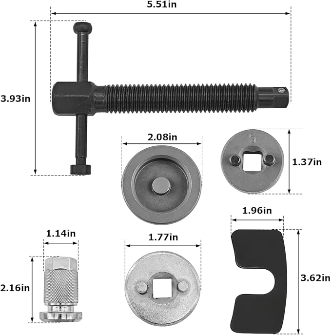 Car Brake Piston Wind Back Tool, 5PCS/Set Brake Caliper Piston Rewind Tool, Auto Rear Brake Pad Wind Back Tool, Brake Caliper
