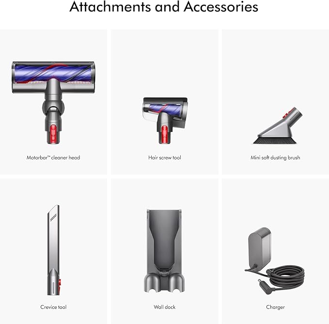 Dyson V8 Plus Cordless Vacuum, Cleans Hard Floors and Carpets, Detangles, Converts to Handheld, 115AW, 2 Power Modes, Up to 4