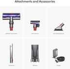 Dyson V8 Plus Cordless Vacuum, Cleans Hard Floors and Carpets, Detangles, Converts to Handheld, 115AW, 2 Power Modes, Up to 4