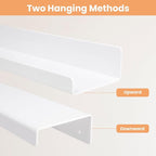 upsimples Acrylic Shelves for Wall Decor, 15" Display Shelf Perfume Organizer for Bathroom, Bedroom, Living Room, Floating Bo