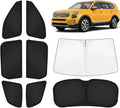 KUST Car Window Shades for Kia Telluride 2020-2025 2026 Windshield Sun Shade Side Window Cover UV Block Privacy Protection Telluride Accessories for Camping Blackout Rear Back Full Set 8PCS