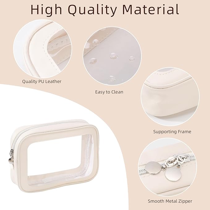 5PCS Diaper Bag Organizer Pouch Set, Clear Organizer Bags, TSA Approved Toiletry Bag, Clear Waterproof Cosmetic Bags with Zip