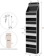 Univivi 6-Shelf Over Door Hanging Organizer Fabric Baby Door Storage with 5 Large Pockets and 3 Small PVC Pockets Wall Mount 
