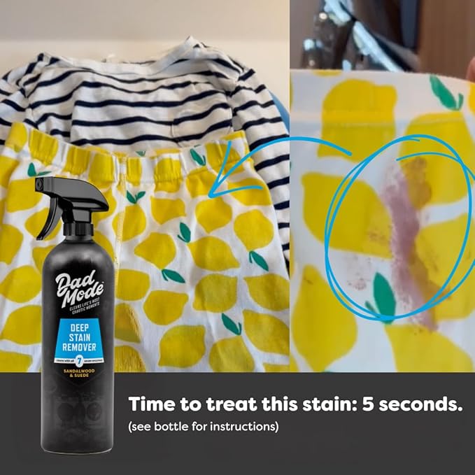 DadMode Laundry Stain Remover | 7-Enzyme Spray for Deep, Aged, Set-In Clothing Stains | Enzyme Booster Cleans Bodily Fluids, 