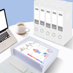 HUA JIE A4 Storage File Boxes Plastic Archives Cases with Lid, File Folder Organizer Document Filing Box for office,31×5.5×23