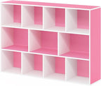 Furinno LUDER Book Shelf, 11-Cube Bookshelf, Reversible Bookcase, 9.4 x 29.1 x 41.7, Easy Assembly, for Living Room, Bedroom,