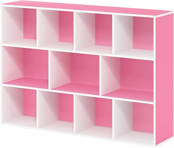 Furinno LUDER Book Shelf, 11-Cube Bookshelf, Reversible Bookcase, 9.4 x 29.1 x 41.7, Easy Assembly, for Living Room, Bedroom,