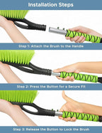 27" Car Snow Brush and Ice Scrapers for Car Windshield (2 Pack), Window Scraper with Ergonomic Foam Grip, Snow Removal for Car, Must Have Winter Car Accessories (Green and Pink)