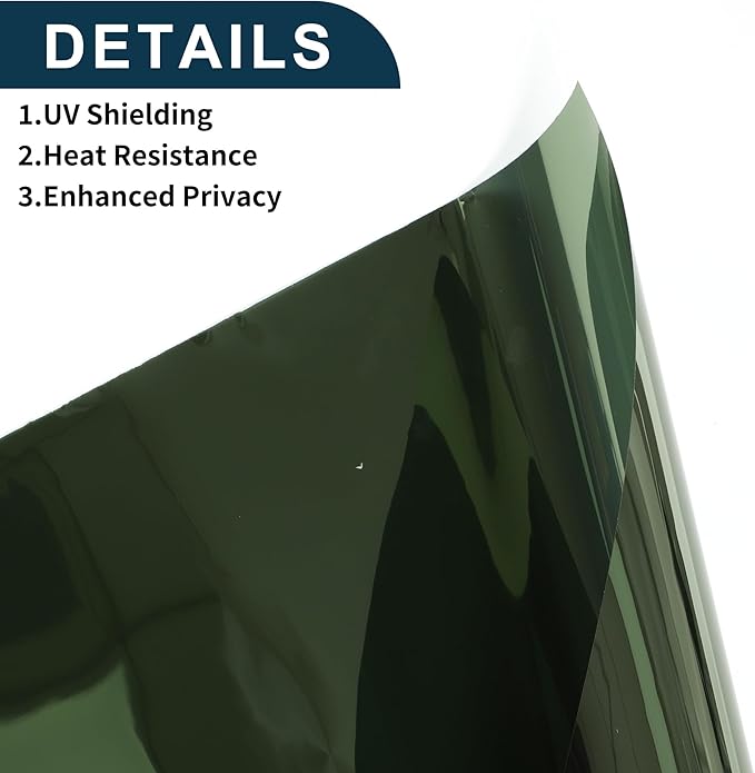 Nano Ceramic Car Window Tint Film VLT 10% IRR 87% UVR 99% Dark Green 5ft x 24inch Privacy Film 2mil PET 1 Pc