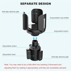 Upgraded 64oz Large Cup Holder Expander with Coaster for Car, Expandable Cup Holder Adapter with Adjustable Base, Universal C