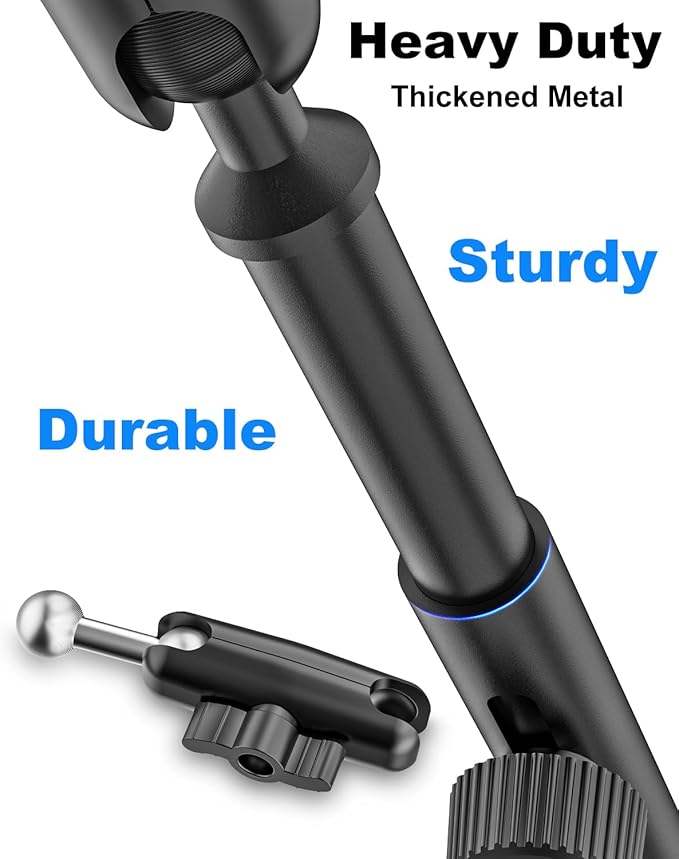 iPad Cup Holder Car Mount Heavy Duty [Height Adjust] Metal Long Arm Cup Holder Tablet Mount for Car, Truck, Compatible with 4.7-13" iPad Pro Air Mini, Galaxy Tab, iPhone, Cell Phone