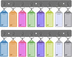 Acrimet Key Tag Rack w/ 8 Keyring Tags (Self-Adhesive Key Storage Rack) (2 Pack) (Assorted Color)