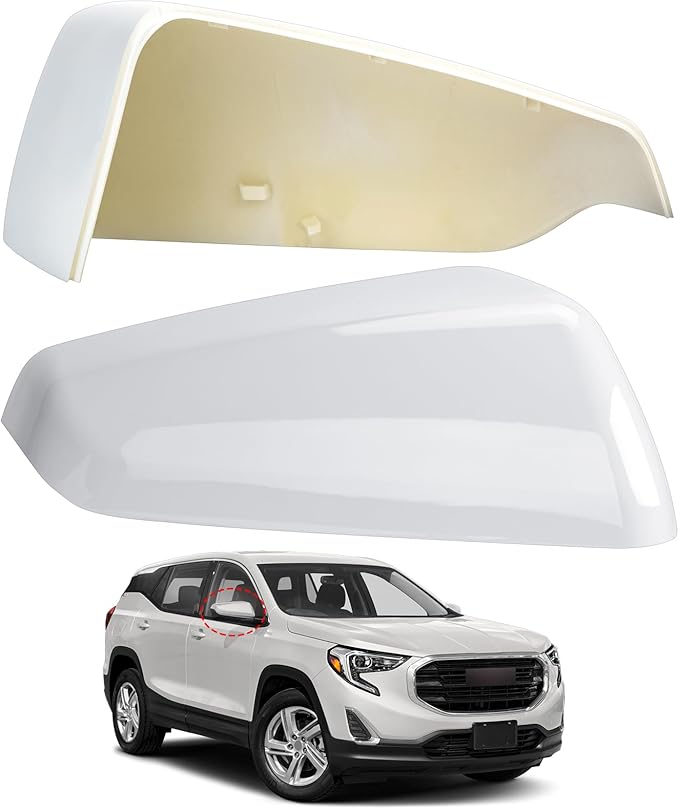 Passenger Side Mirror Cover Replacement for Chevrolet Equinox 2018 2019 2020 2021 2022 2023, for GMC Terrain 2018-2023 - Right Side Mirror Covers, Rear View Mirrors Cap Accessories White