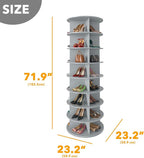 SpaceAid 8 Tier Rotating Shoe Rack Tower, Spinning Shoe Display Lazy Susan, Revolving 360 Shoe Rack Storage Round Carousel, V