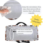 NGIL Extra Large Utility Tote Reusable Grocery Organizing Bag Oversized Collapsible for Storage, Picnic,Car, Beach (Cow Print-black)