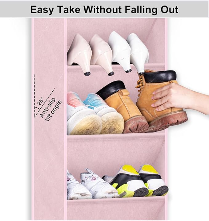 SLEEPING LAMB Over The Door Shoe Organizer for Closet, Kids Sneaker Storage for Hanging Shoe Rack for Door with Large Deep Po