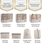 7 Piece Mesh Packing Cubes Set Travel Organizers Compresion Bags For Travel Accessories