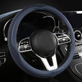 LKWLIKEI Car Steering Wheel Cover, Universal 15 inch, The Latest Microfiber Leather Breathable Technology Fabric, Non-Slip, C