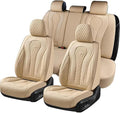 Coverado Automotive Seat Covers, Car Seat Covers Full Set, Beige Car Seat Cover, Car Seat Cushion Waterproof, Front Seats Bac