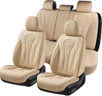 Coverado Automotive Seat Covers, Car Seat Covers Full Set, Beige Car Seat Cover, Car Seat Cushion Waterproof, Front Seats Bac