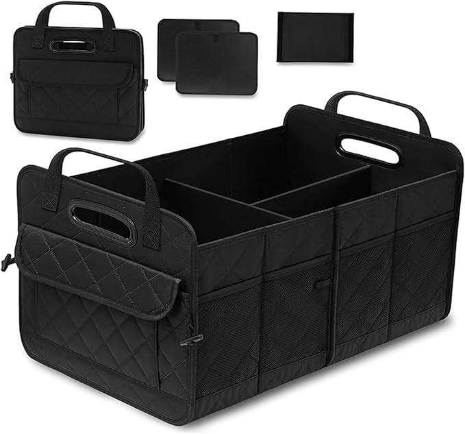 Car Trunk Organizer, 75L Large Capacity Waterproof Auto Storage with Non-Slip Bottom Strips, Collapsible Cargo Organizer for Su
