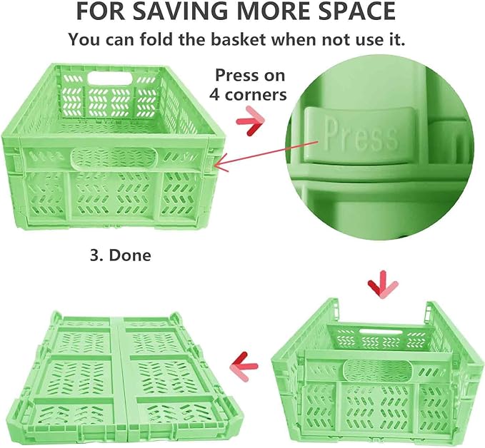 4 Pack 20L Large Closet Storage Baskets Bins for Shelves | Foldable Closet Organizers and Storage with Handles Home Organizat