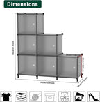6-Cube Storage Unit with Doors, Cube Organizer for Bedroom, Wardrobe & Under Stairs, 30x30x30cm Compartments, Space-Saving Cl