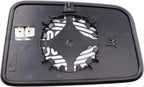 TRQ Left Driver Side Mirror Glass Heated Snap On Compatible with 2007-2008 Ford Edge FO1324184