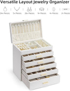 Vlando 6 Layer Large Jewelry Box - Jewelry Holder Organizer, Jewelry Box Organizer for Drawer Necklace Ring Bracelet and Watc