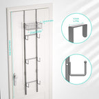 HapiRm Over Door Hat Rack - 2 Packs Wall Mounted Hat Holder with 6 Hooks and Metal Basket Design, Baseball Cap Organizer Stor