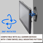 2PC Aluminum AMPS to 17mm Ball Adapter, Compatible with Garmin Nuvi/Dezl/Drive/Drivesmart/Zumo/RV and More, Drill Mount Ball Plate Base Meets Industry Standard AMPS Hole Pattern