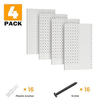 Pegboard Smith Metal Pegboard Panels, 16" x 12" Heavy-Duty Steel Peg Boards for Garage Tool Storage, Wall-Mounted Pegboard Or