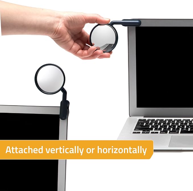 Peleg Design Watch-It – Monitor Mirror, Clip-On Cubicle, Computer Rear-View mirror, Convex for Personal Safety or Security, Cabinet Desk Rear-View Monitors Blind Spot