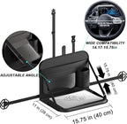 GMQ Backseat Car Organizer with Detachable Steering Wheel Tray 1 Pack,Car Back Seat Laptop Desk, Multifunctional Food Tray,Back Seat Car Storage & Tablet Holder for Kids (Black, 1PC)